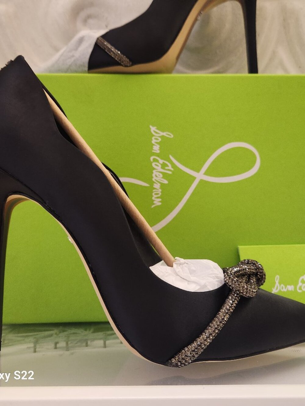 SAM EDELMAN Women's Deela Rhinestone Bow Pumps. NIB. Size Various
